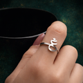 The Precious Mystery – Sculptural 'Ghain' (غ) Ring